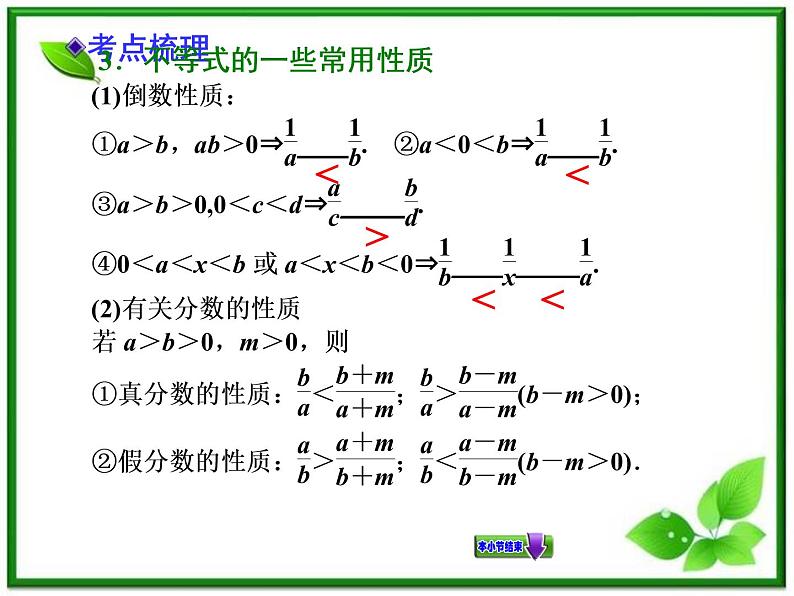 【聚焦典型题】(苏教版)2014届高考一轮数学(理):《不等关系与不等式》(名师预测高考考点+高考考点集训+考点特训,含教师旁解)课件PPT05
