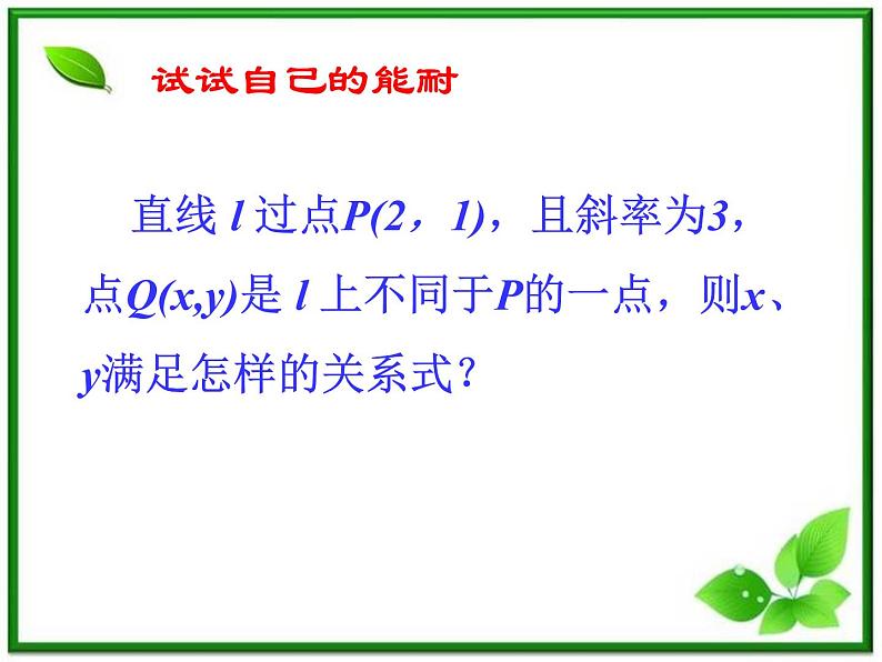 数学:11.1《直线的方程》直线的点斜式方程 课件(沪教版高中二年级 第二学期)练习题03