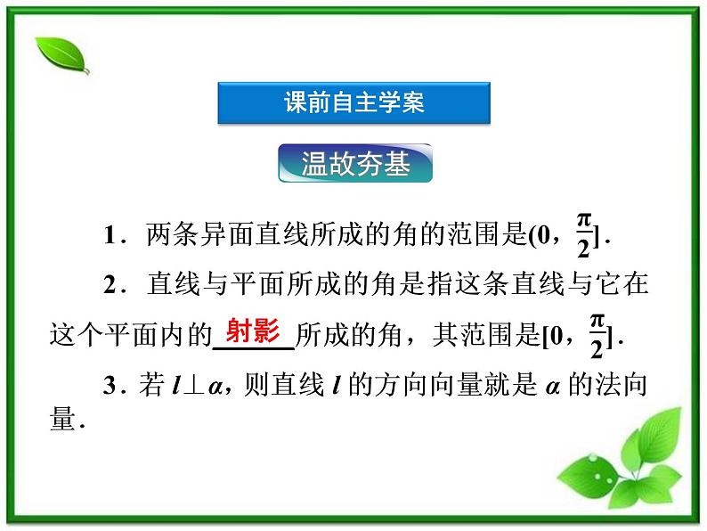 2012高二数学:3.6《直线与平面、平面与平面所成的角》课件(湘教版选修2-1)04