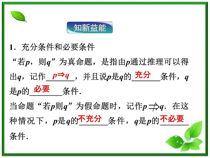 高中數(shù)學(xué)湘教版選修2-1：(課件)  第一章 1．1.3　充分條件和必要條件第5頁
