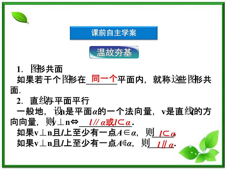 高中数学湘教版选修2-1:(课件)3.8 共面与平行04
