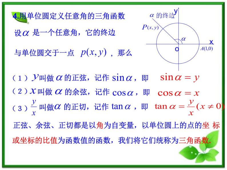 2013高中新课程数学（苏教版必修四）1.2.1任意角的三角函数2 课件05