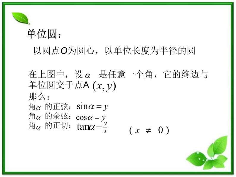 2013高中新课程数学（苏教版必修四）1.2.1任意角的三角函数3 课件03