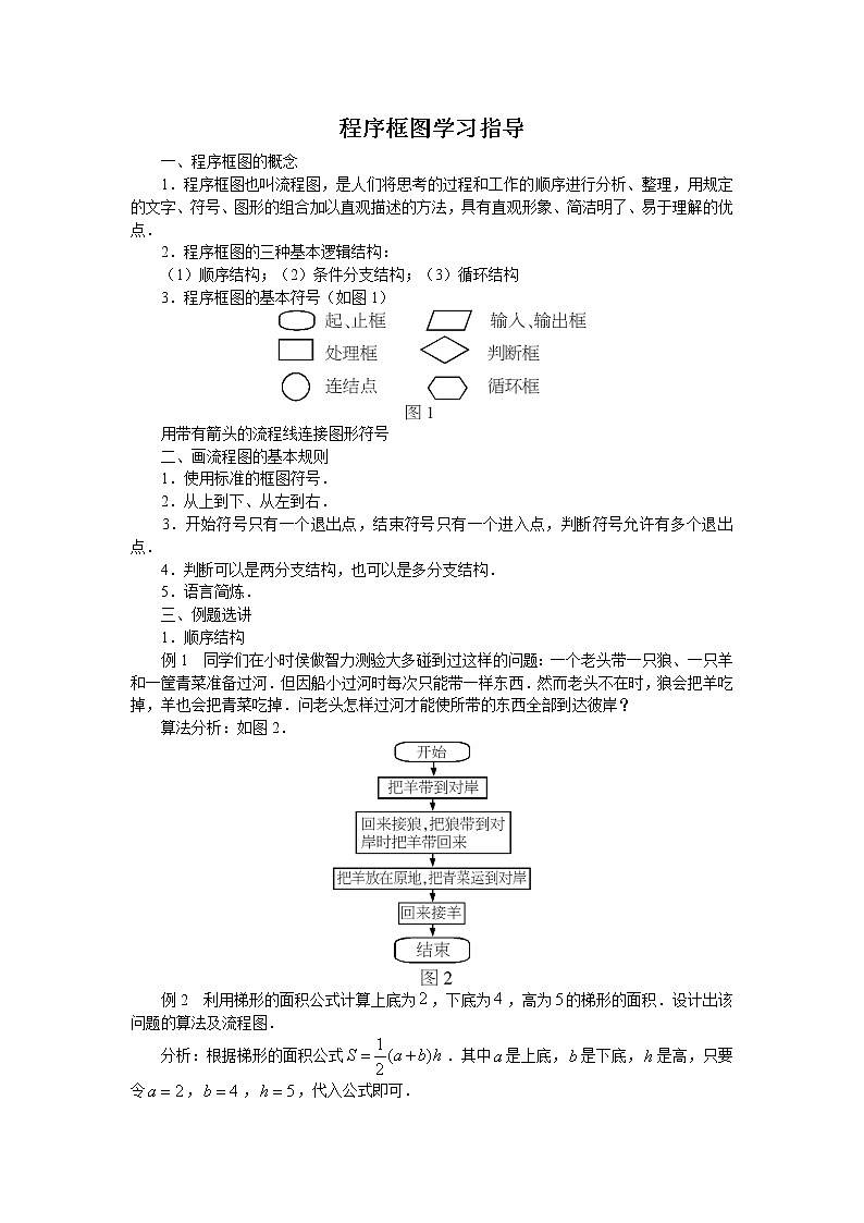 《程序框图》学案1(人教B版必修3)教案01
