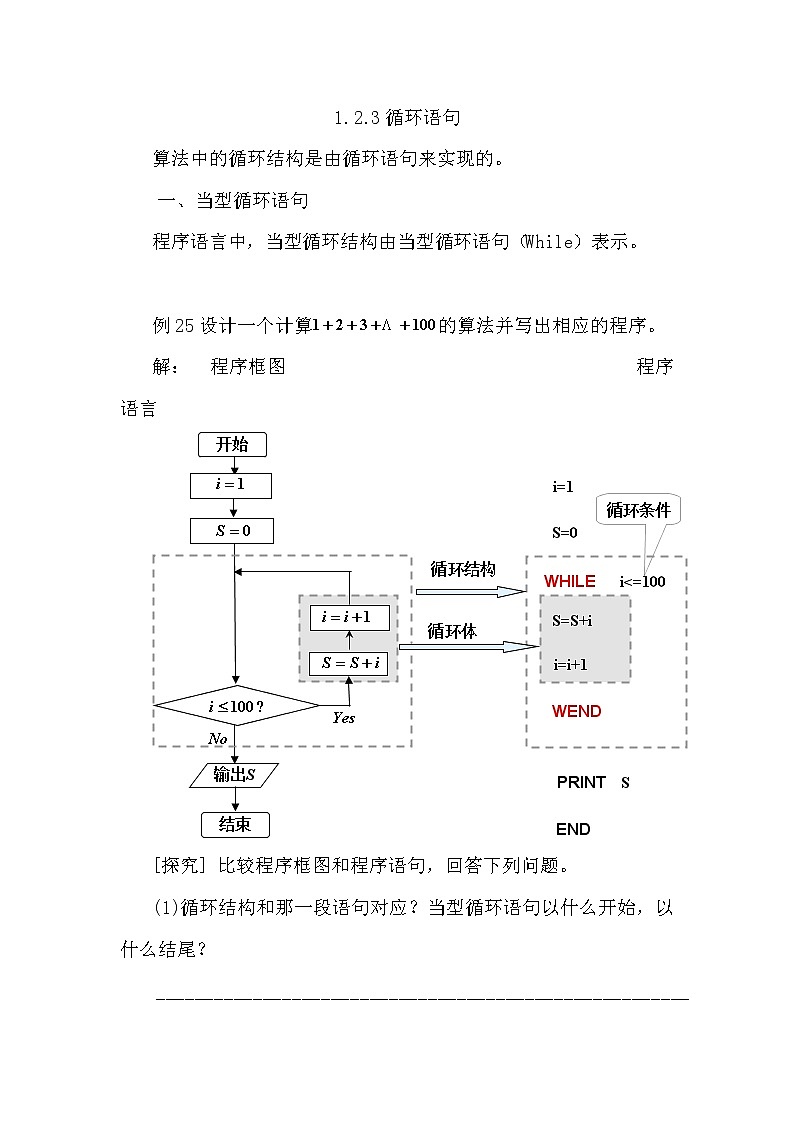 《循环语句》素材1 新人教B版必修3教案第1页