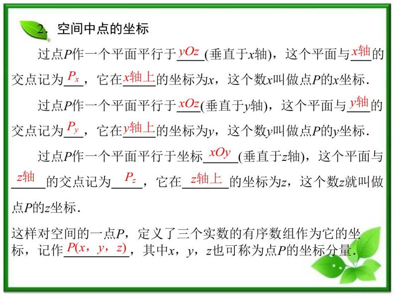 2013-2014学年高一数学试题：2.4.1+2《空间两点的距离公式》课件(新人教B版必修2)05