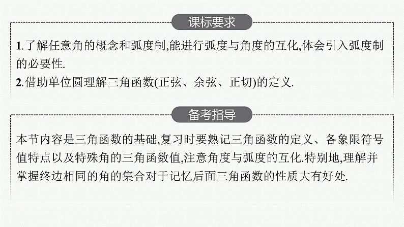 高中数学一轮总复习课件4.1 任意角和弧度制、三角函数的概念02