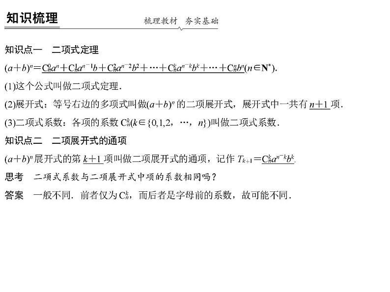 高端精品高中数学一轮专题-二项式定理课件第2页