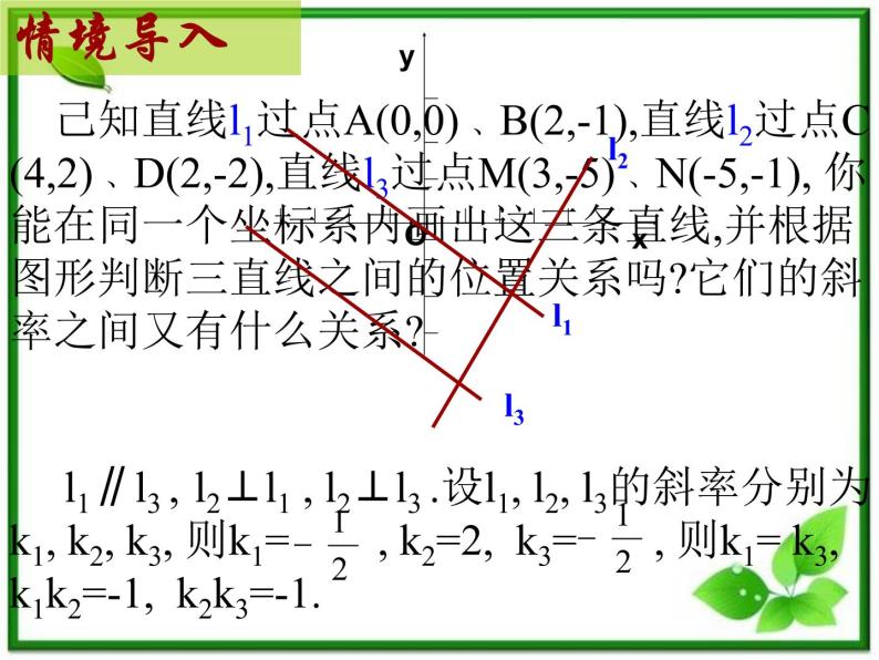 《两条直线平行与垂直的判定》课件2（20张PPT）（北师大版必修2）学案04