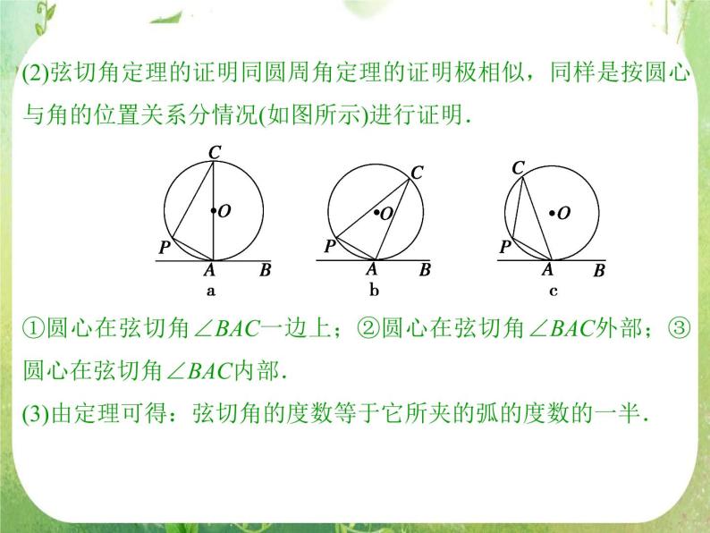 2013-2014学年高中数学人教A版选修4-1配套课件：2.4 弦切角的性质06