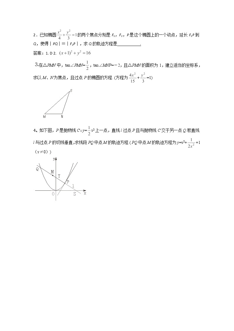 高二数学选修2-1人教A全册〖精品〗导学案：《曲线与方程》03