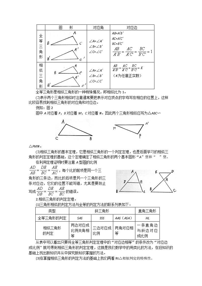 数学:《相似三角形的判定》教案二(新人教A版选修4-1)第2页