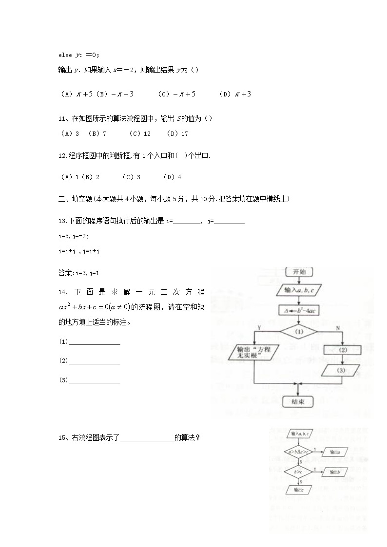 《框图》同步练习5 新人教B版选修1—203