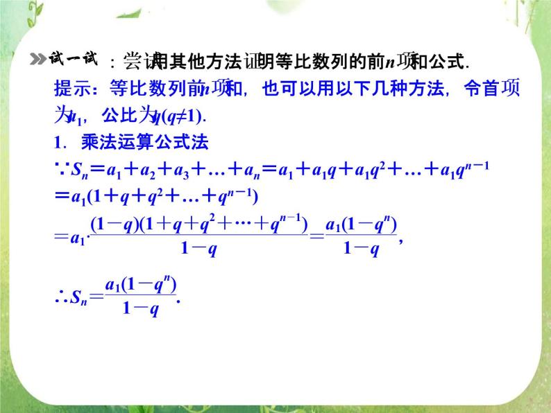 高二新课程数学2.5《等比数列的前n项和》课件（新人教A版）必修五03