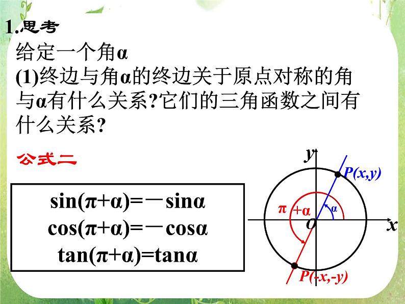 浙江省乐清市白象中学高中数学课件 1.3 三角函数的诱导公式03