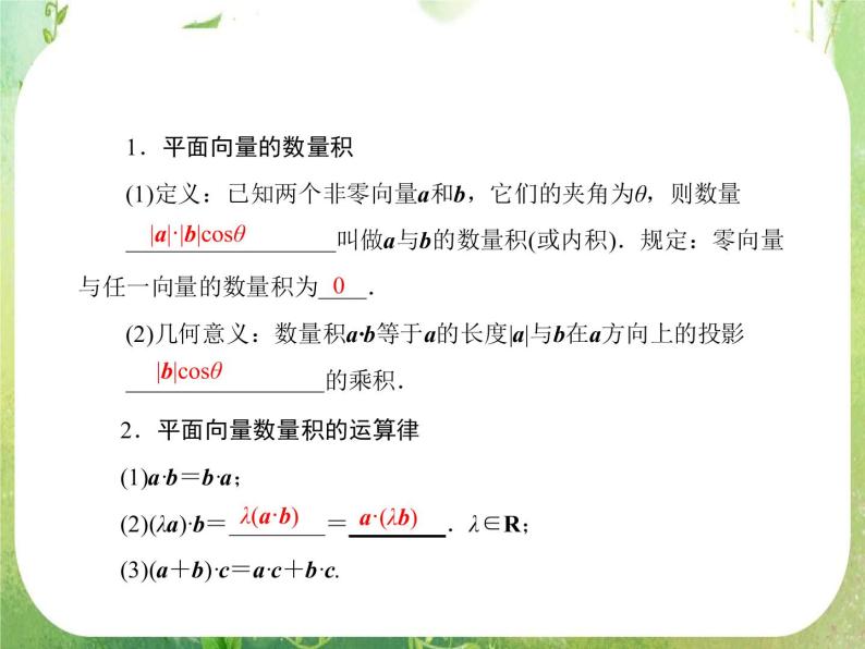 2013高三数学一轮复习延伸探究课件（理）.4.3.《平面向量的数量积》新人教版必修403