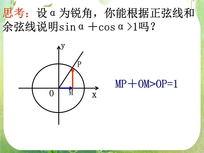 浙江省乐清市白象中学高中数学课件 1.2.1任意角的三角函数第二课时三角函数线第6页