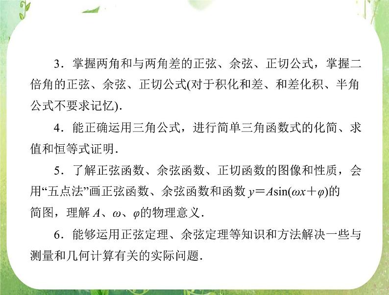 2012年高考理科数学复习向导课件 第六章 三角函数第3页
