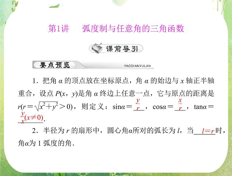 2012年高考理科数学复习向导课件 第六章 三角函数第5页