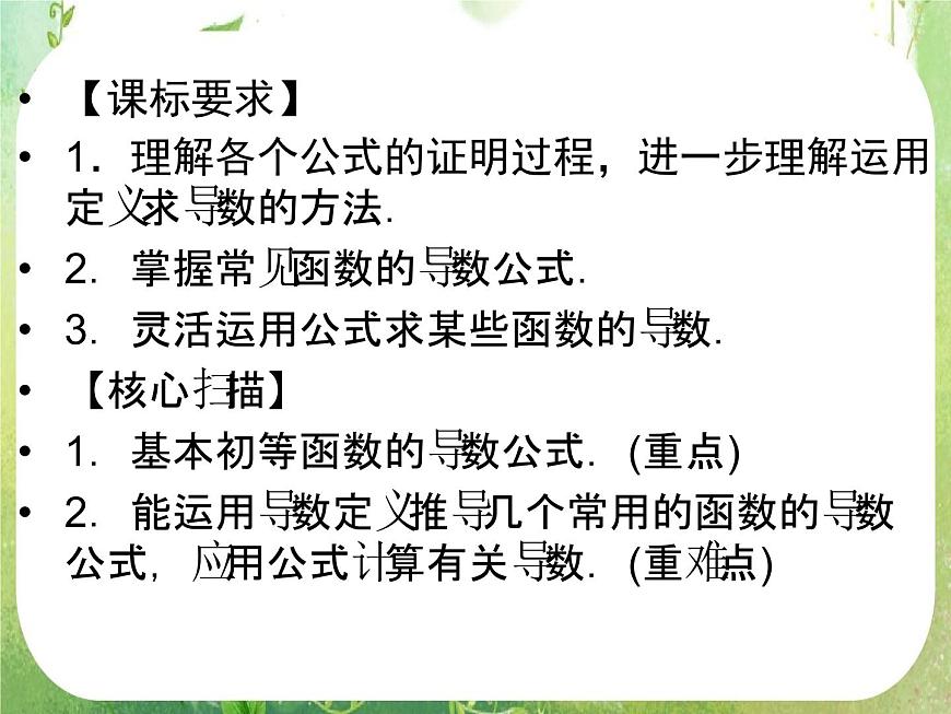 2013高二數(shù)學新課程 1.2.1《幾個常用函數(shù)的導數(shù)》課件第3頁