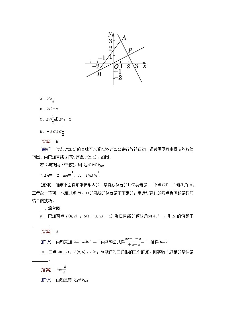 2014高一数学 3-1-1《倾斜角与斜率》能力强化提升 新人教A版必修2教案第3页