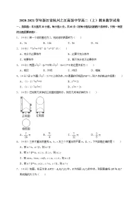 2020-2021学年浙江省杭州之江高级中学高二（上）期末数学试卷