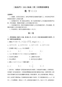 （新高考）2021届高三第三次模拟检测卷 数学（三）