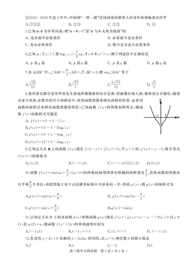 河南省信阳市普通高中2021届高三上学期第一次教学质量检测数学(文)试题含答案第2页