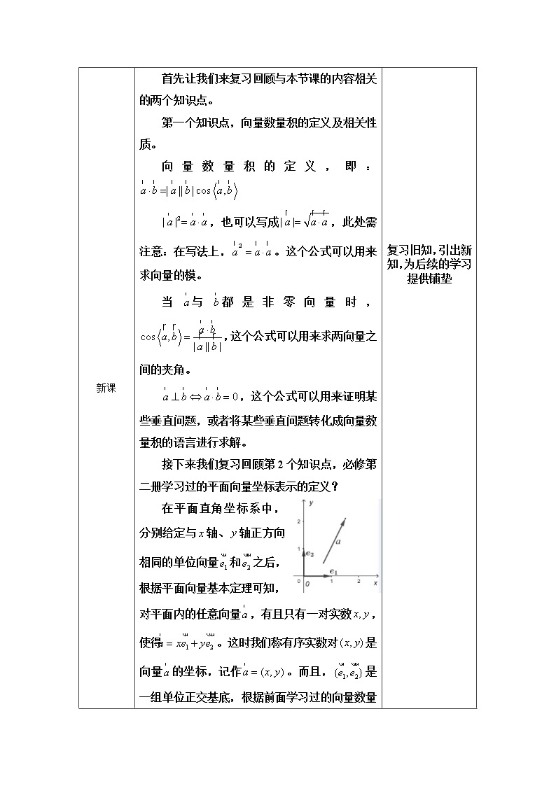 21.高一数学（人教B版）向量数量积的坐标运算--1教案02