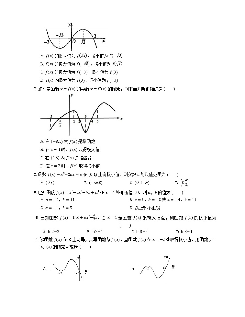 2022届高考大一轮复习知识点精练:利用导数研究函数的极值第2页