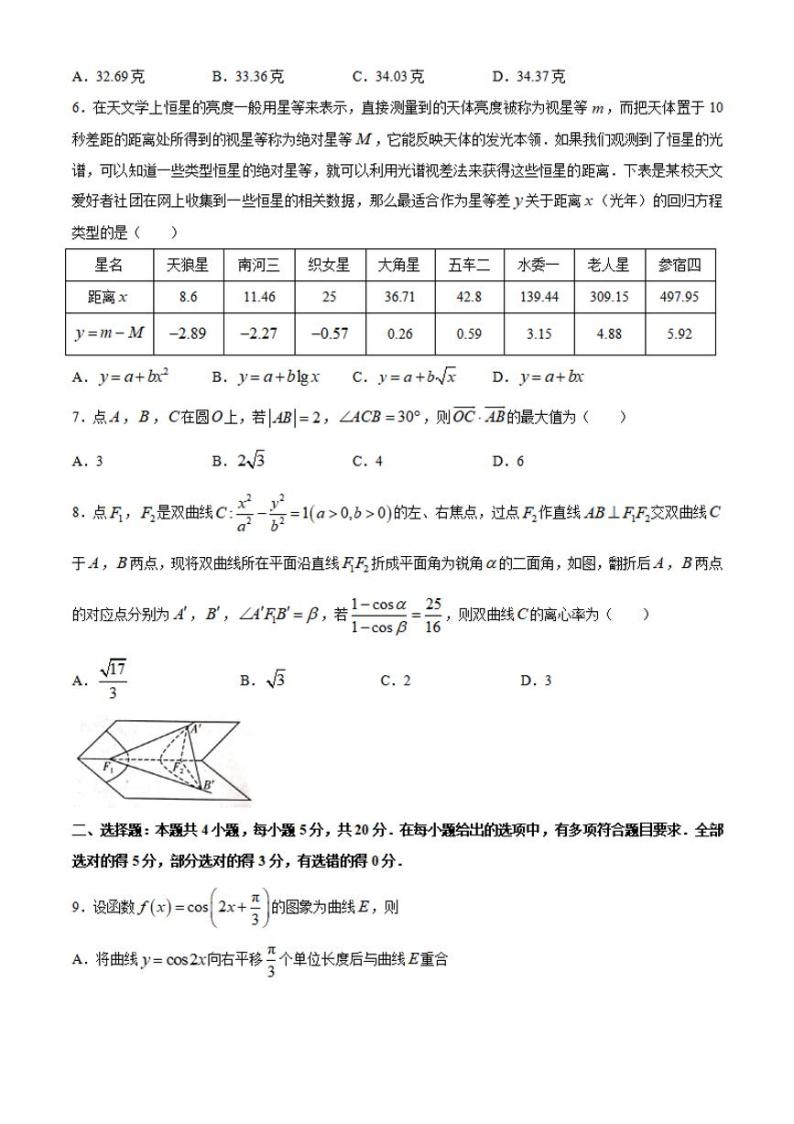山东省临沂市2021届高三下学期模拟考试（二模）数学试题含答案02