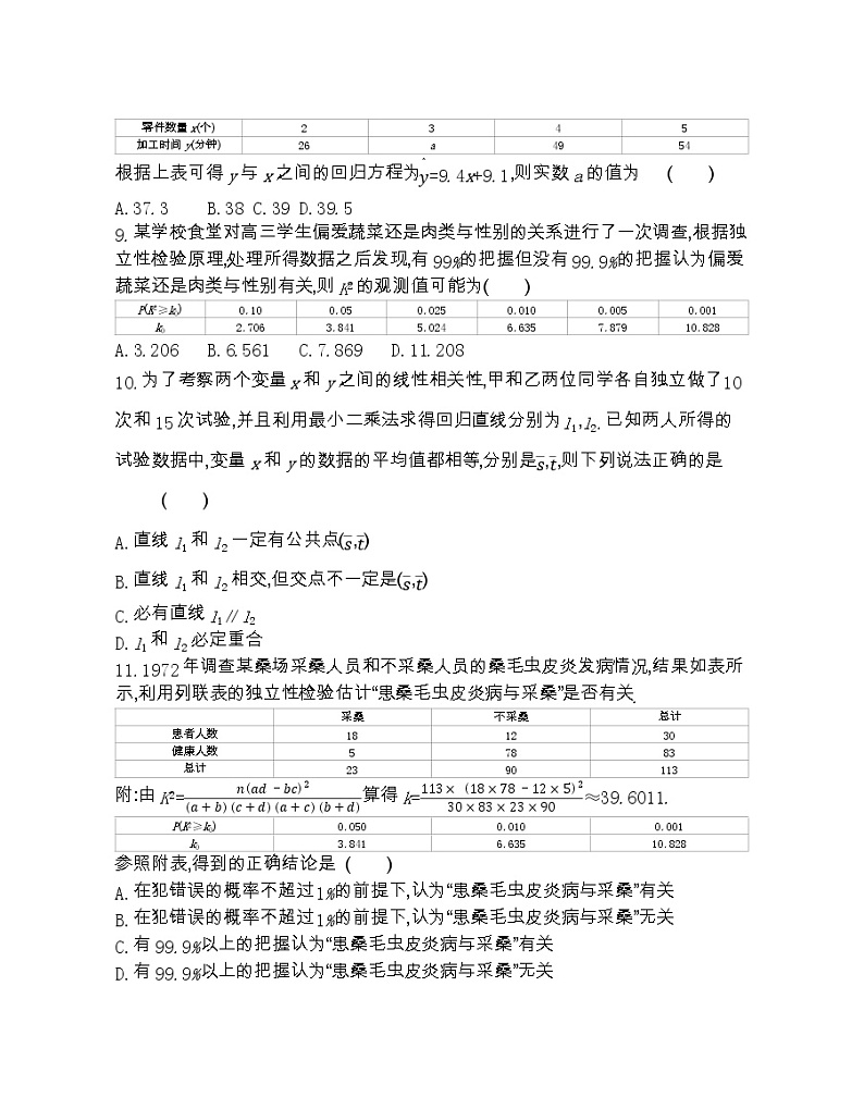 第三章达标检测-2022版数学选修2-3 人教版(新课标) 同步练习 (Word含解析)03