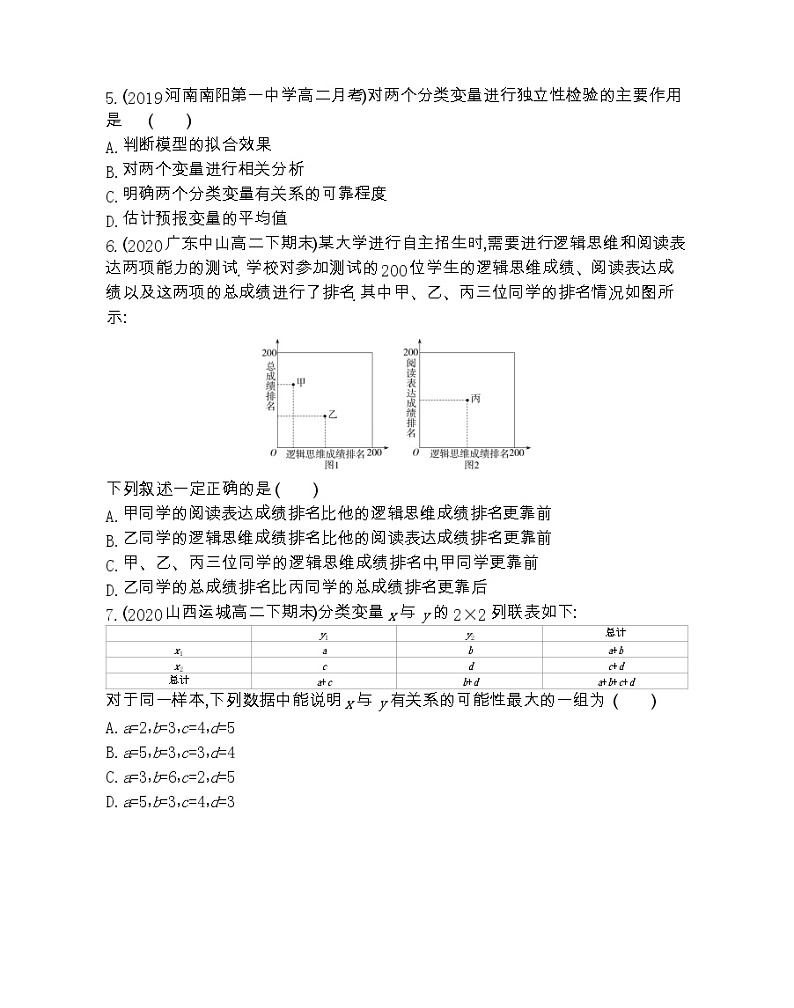 3.2 独立性检验的基本思想及其初步应用-2022版数学选修2-3 人教版(新课标) 同步练习 (Word含解析)第2页