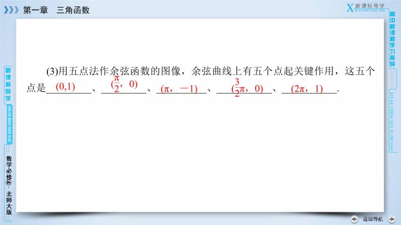 北师大版数学·必修4 第1章 6 余弦函数的图像与性质 PPT课件+练习08