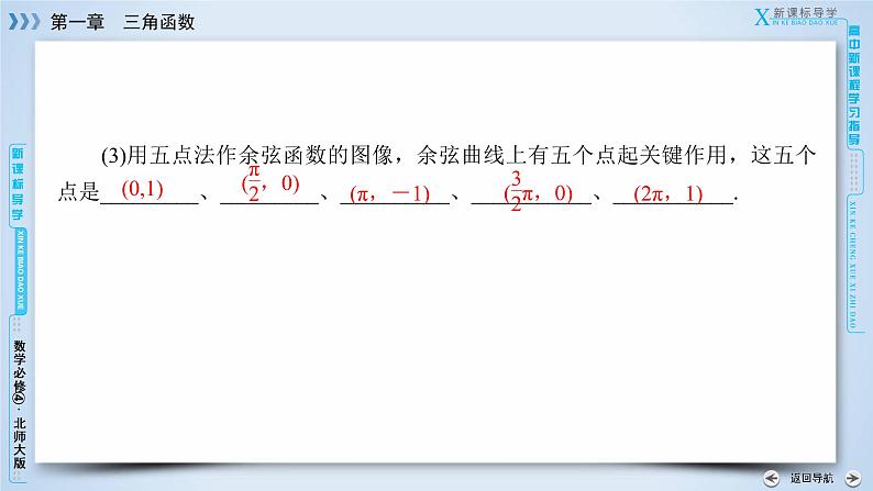 北师大版数学·必修4 第1章 6 余弦函数的图像与性质 PPT课件+练习08