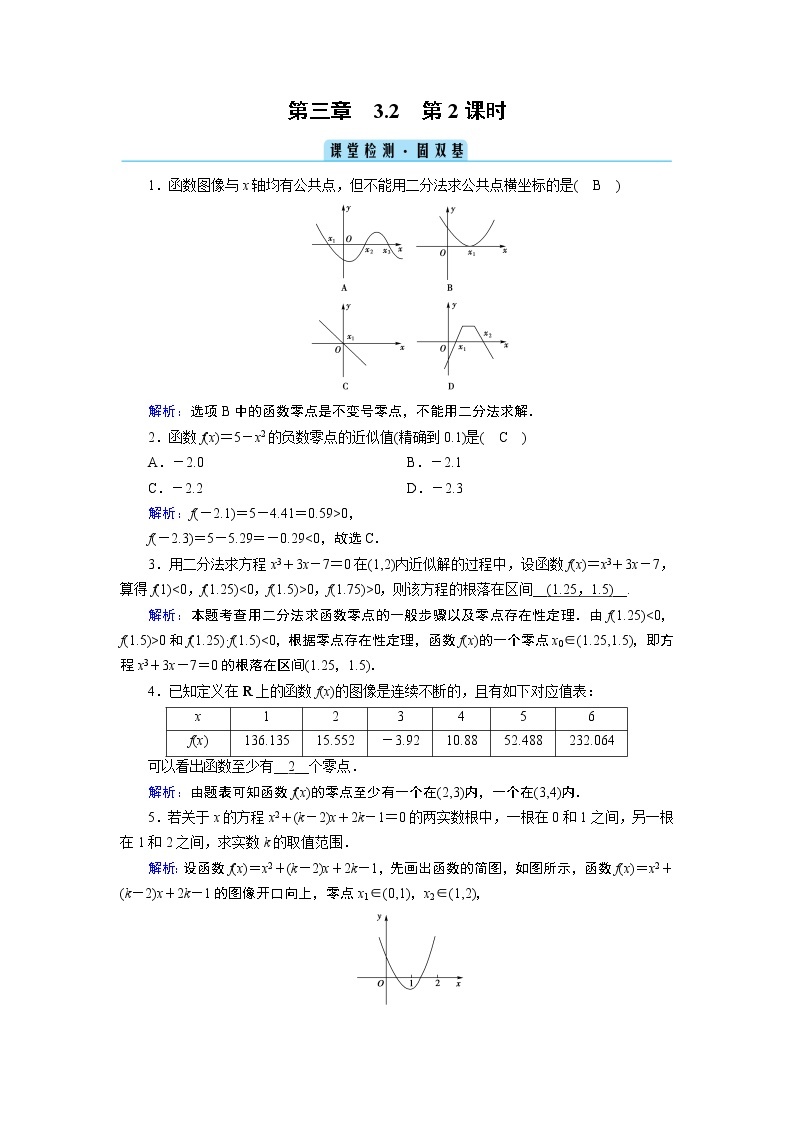 人教B版数学必修1 3.2　函数与方程、不等式之间的关系（第2课时） PPT课件+练习01