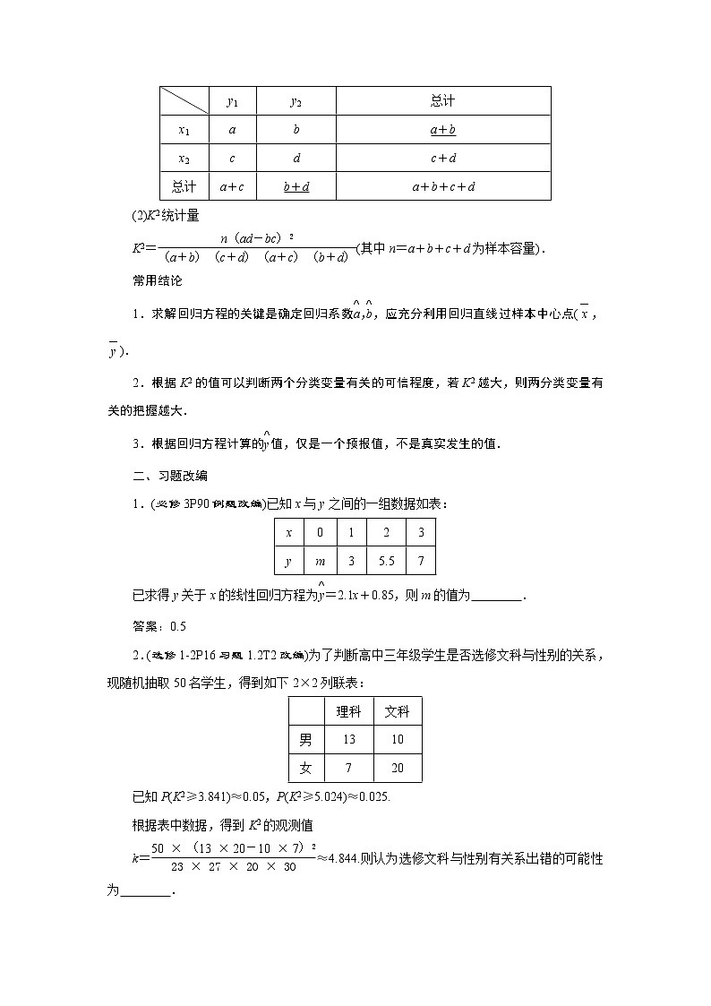 2023届高考一轮复习讲义(文科)第十一章 统计与统计案例 第3讲 变量间的相关关系、统计案例学案第2页