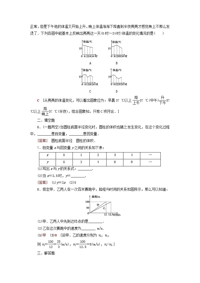 2021_2022学年新教材高中数学课后落实13生活中的变量关系含解析北师大版必修第一册练习题02