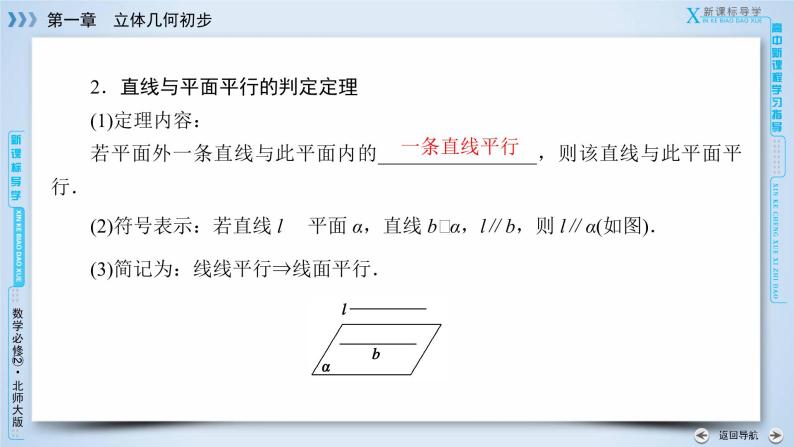 北师大版数学·必修2 1.5.1 平行关系的判定 PPT课件+练习07