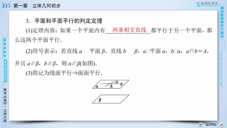 北师大版数学·必修2 1.5.1 平行关系的判定 PPT课件+练习08