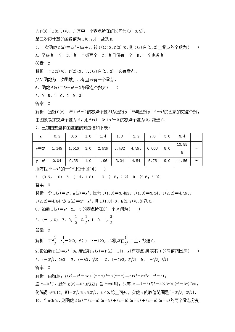 高考数学(文数)一轮复习考点测试12《函数与方程》(教师版)第2页
