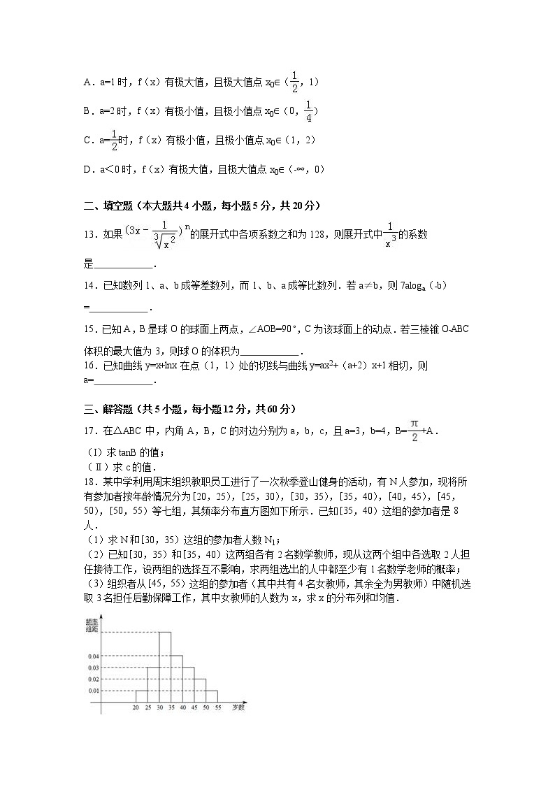 2020年陕西省高考数学一模试卷(理科)含答案解析03