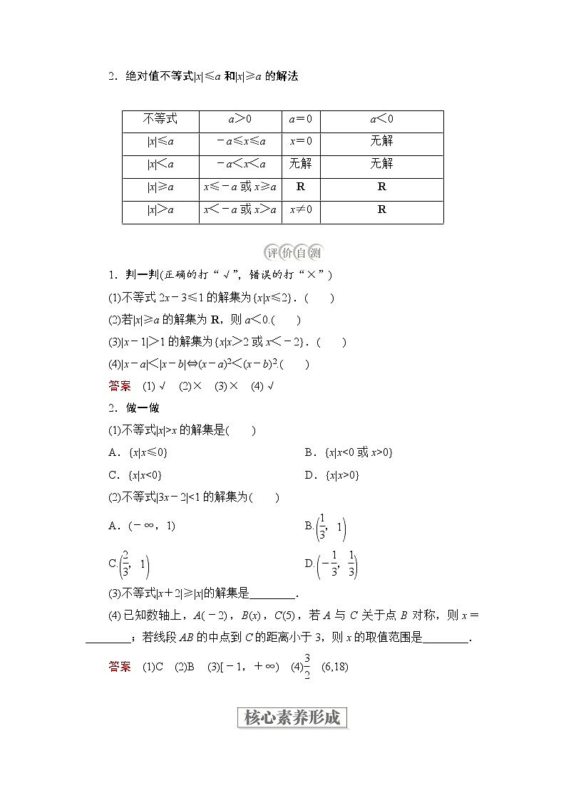 2021-2022学年高中数学新人教B版必修第一册 2.2.2 不等式的解集 学案C02