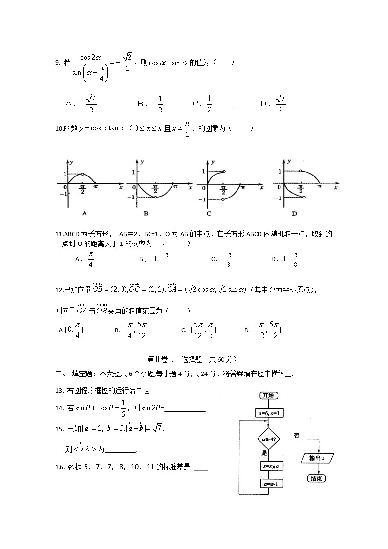 山东省济南市重点中学2010-2011学年高一下学期期末考试数学试题02