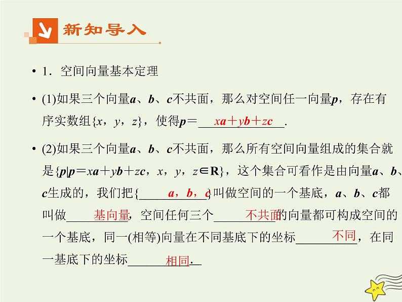 2021_2022高中数学第三章空间向量与立体几何1空间向量及其运算4空间向量的正交分解及其坐标运算2课件新人教A版选修2_1第3页