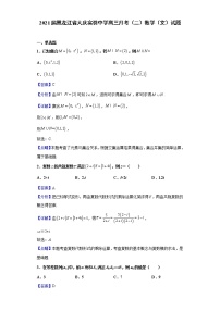 2021届黑龙江省大庆实验中学高三月考（二）数学（文）试题（含解析）