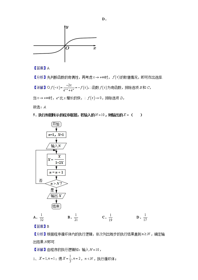 2021届河南省实验中学高三第四次模拟考试数学（文）试题（含解析）03