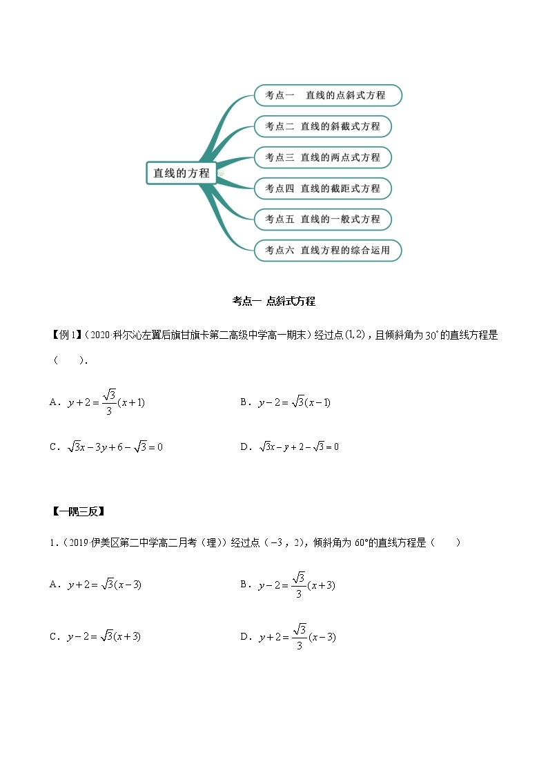 2.2直线方程（精讲）人教版A版高二数学选择性必修第一册练习题02