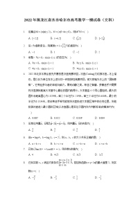 2022年黑龍江省齊齊哈爾市高考數(shù)學(xué)一模試卷（文科）（含答案)