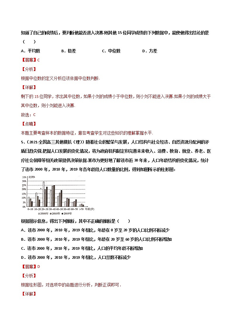 专题09 统计-2021年暑假高一升高二数学复习基础巩固+能力提升专题(人教A版2019)(解析版)第3页
